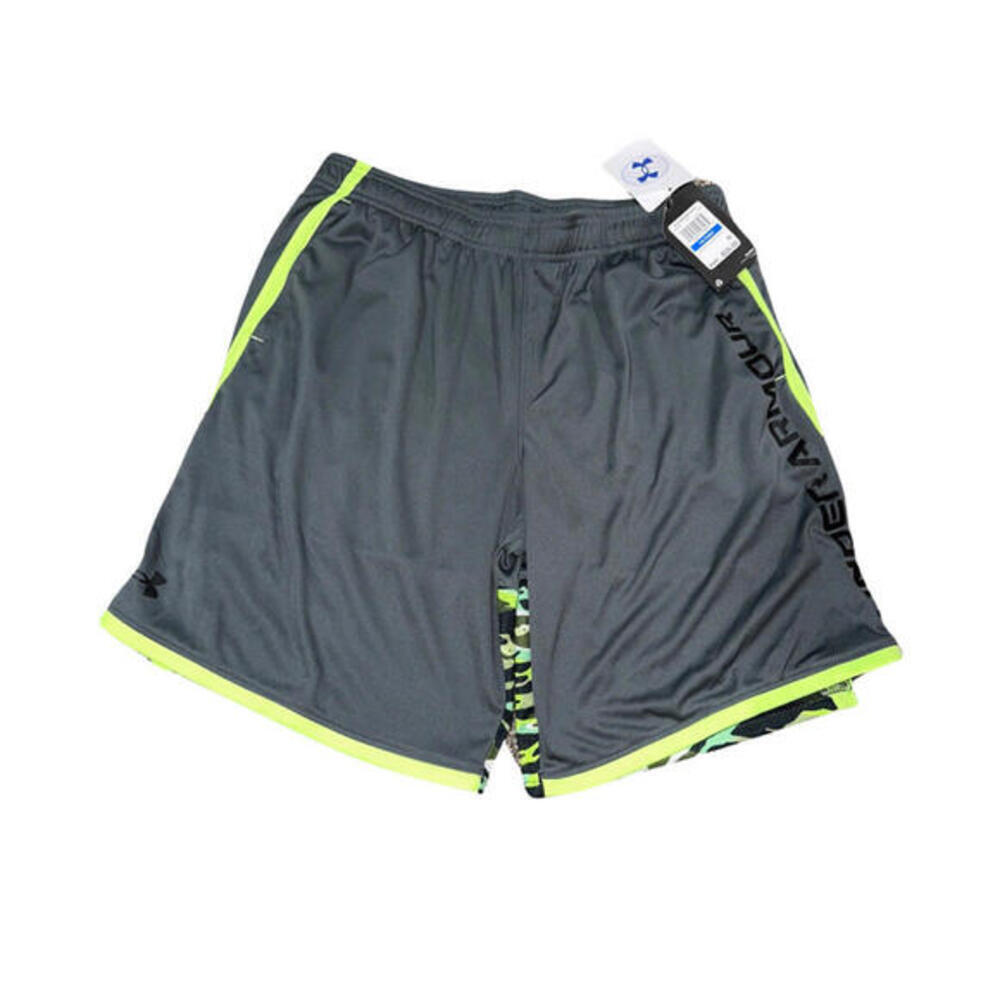 Under Armour Boy's Stunt 3.0 Printed Shorts NWT YXL Gray And Green Color